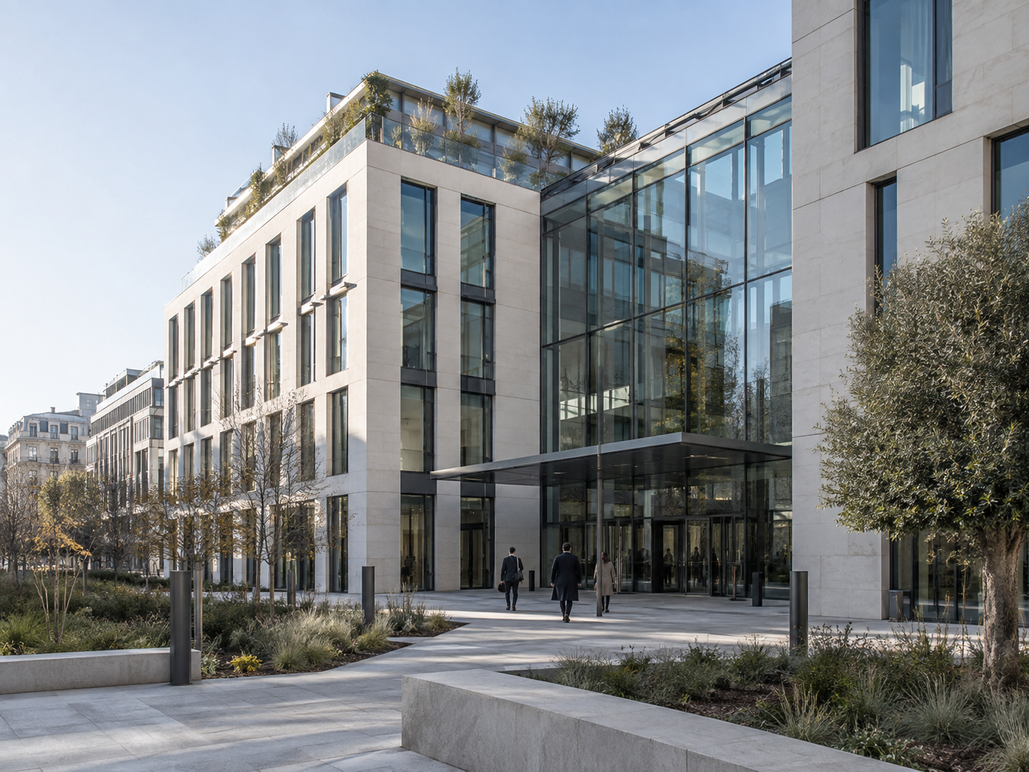 Immeuble de bureaux lumineux et performant en environnement urbain